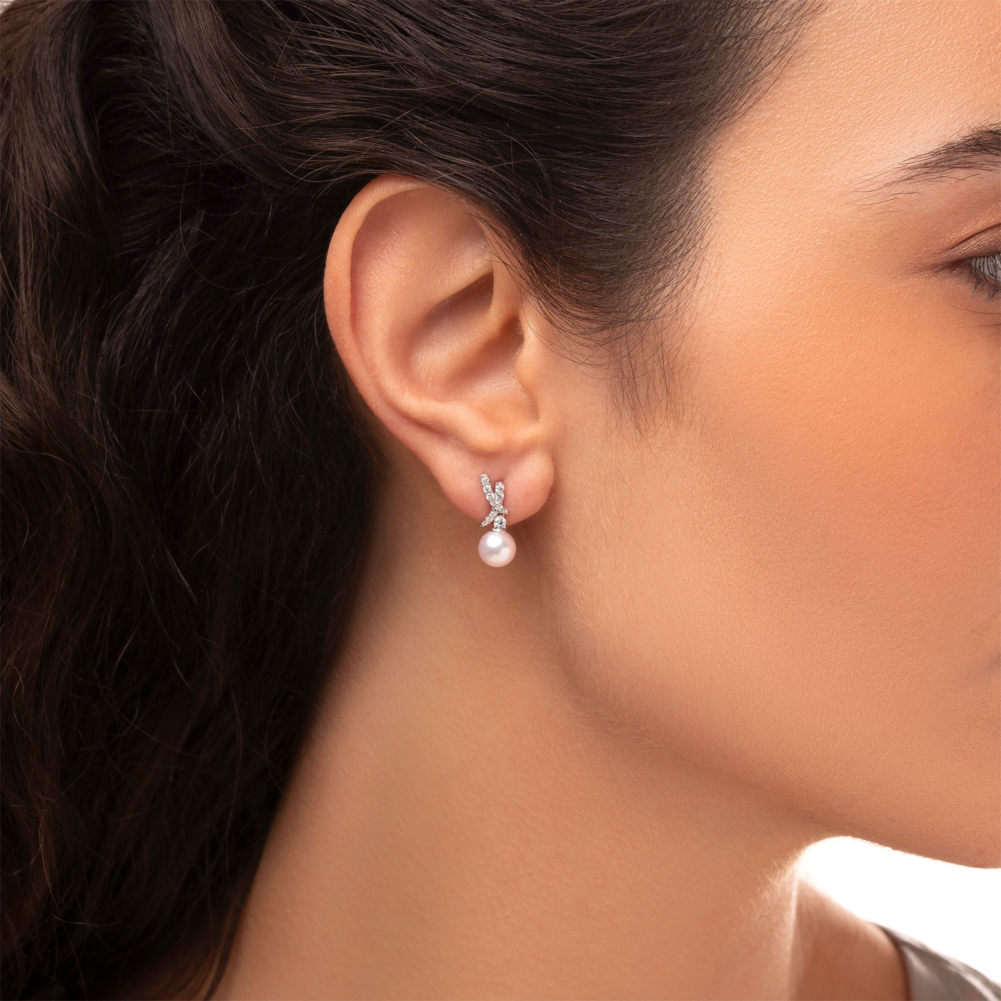 White gold cross stud earrings on sale